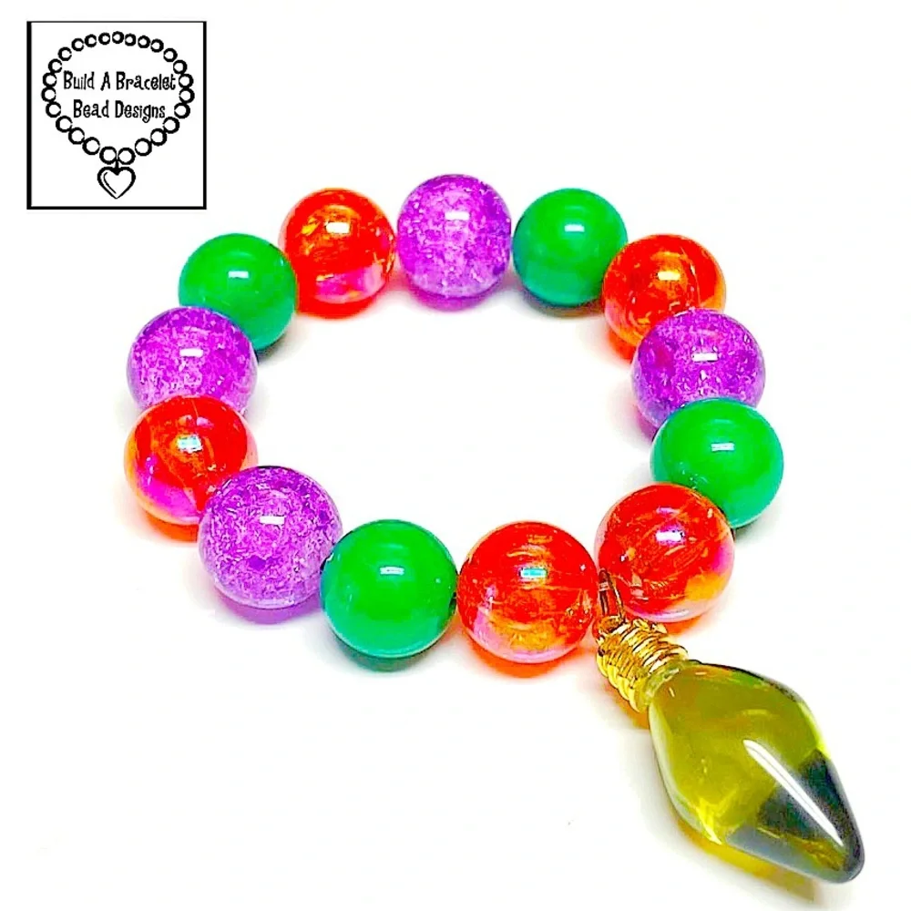 Christmas Lights Green Bulb Bracelet